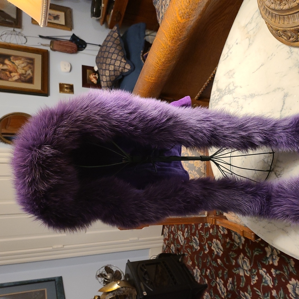 Vintage Fur Lined Scarf/Hat